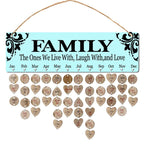 Xmas Sale Buy 2 Get 1 Free - Wooden Family Birthday Reminder Calendar Board