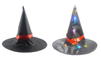 (2Pcs)HALLOWEEN Decorations Glowing Witch Hat Decorations 2 in 1 Hanging/Wearable