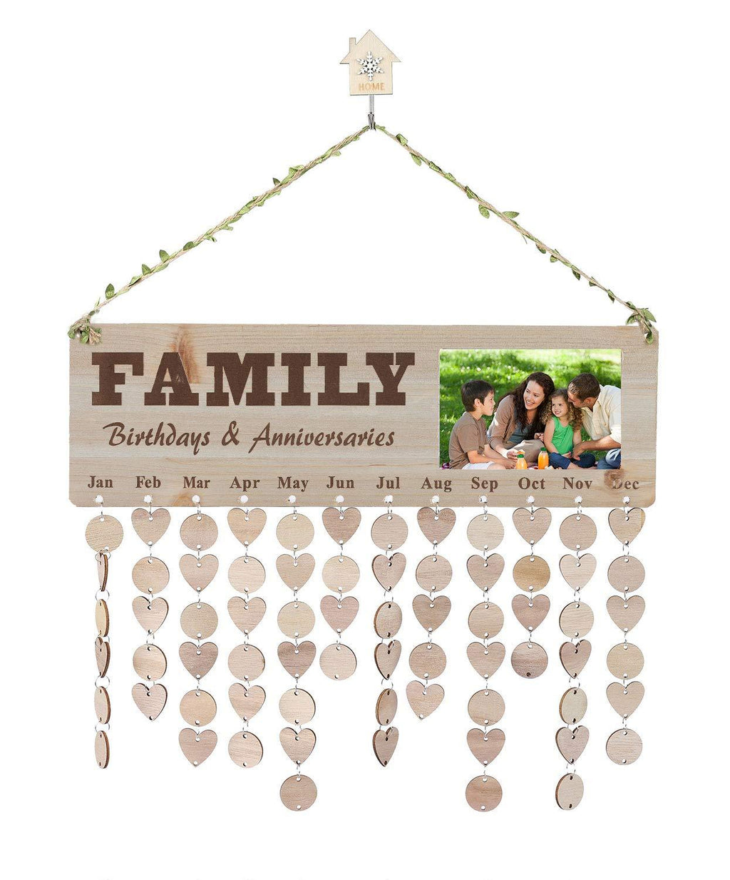 Xmas Sale Buy 2 Get 1 Free - Wooden Family Birthday Reminder Calendar Board