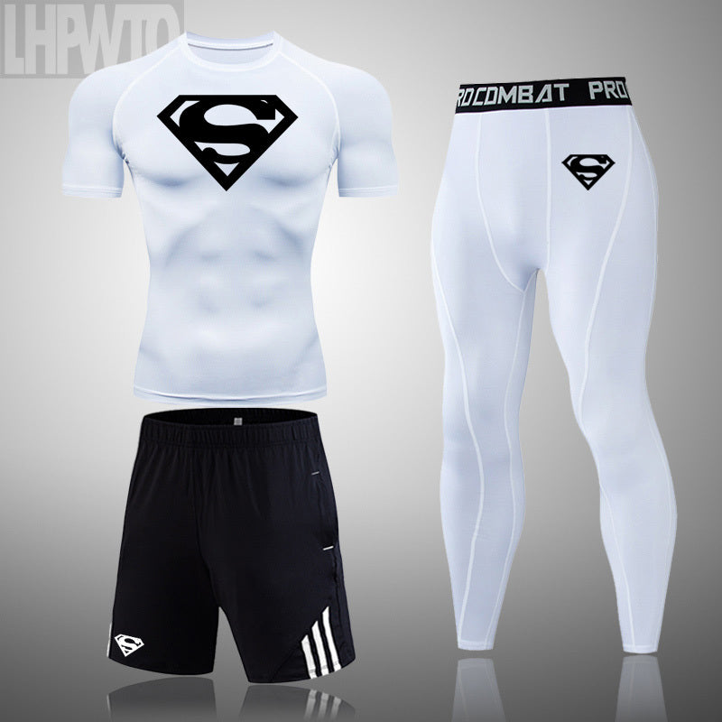 Men's New Compression Style Quick-Dry Fitness Running Sports Set