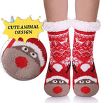 Cute Animal Ultra-thick Cashmere Slipper Home Socks