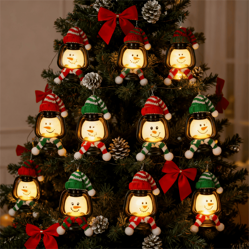 🎄Christmas Sale 49% OFF⛄ Snowman Lantern with Hats and Scarves