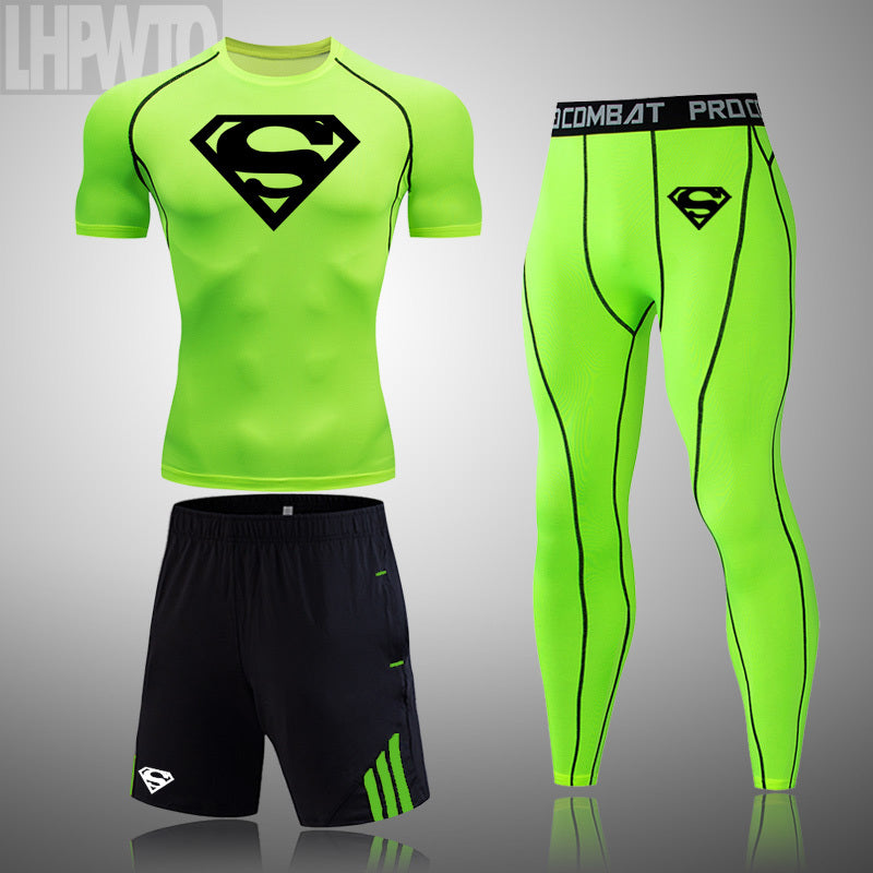 Men's New Compression Style Quick-Dry Fitness Running Sports Set