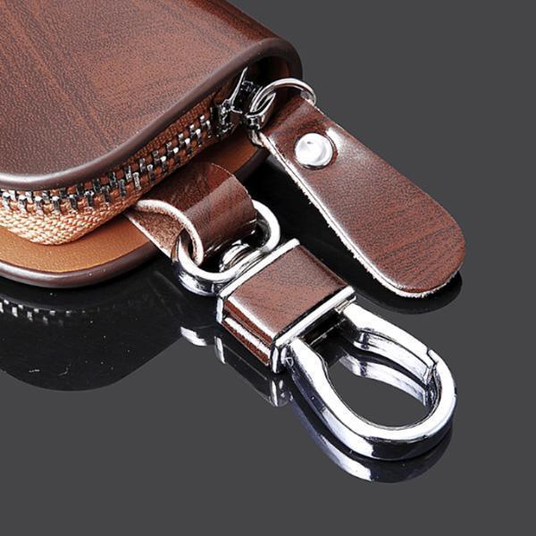 🔥(BUY 1 GET 1 AT 50% OFF)-Car Logo Leather Wood Texture Car Key Case