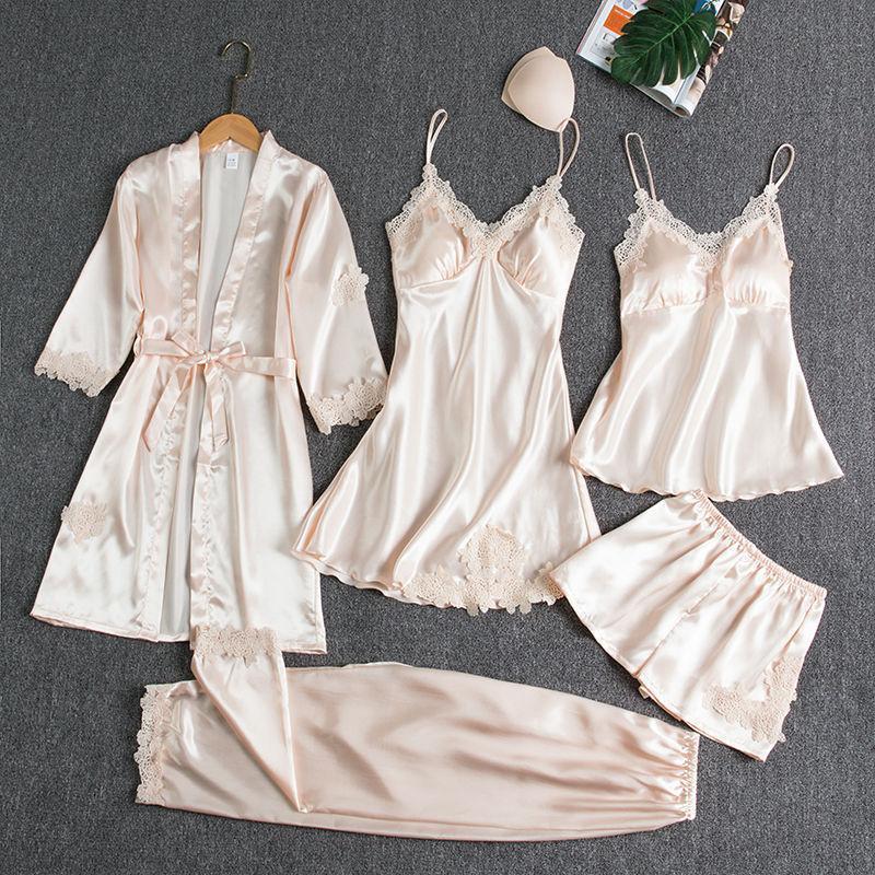 Blushy Silk 5 Piece Pajama Set BUY 2 GET 1 FREE